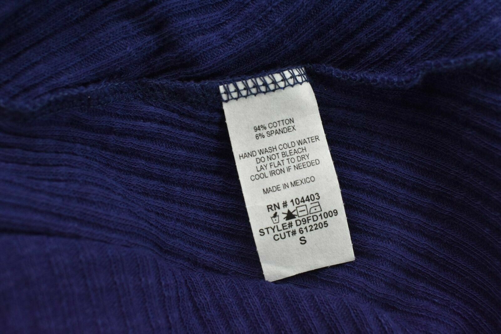 Blu Pepper Womens Long Sleeve Babydoll Dress Navy Blue Scoop Neck Knit