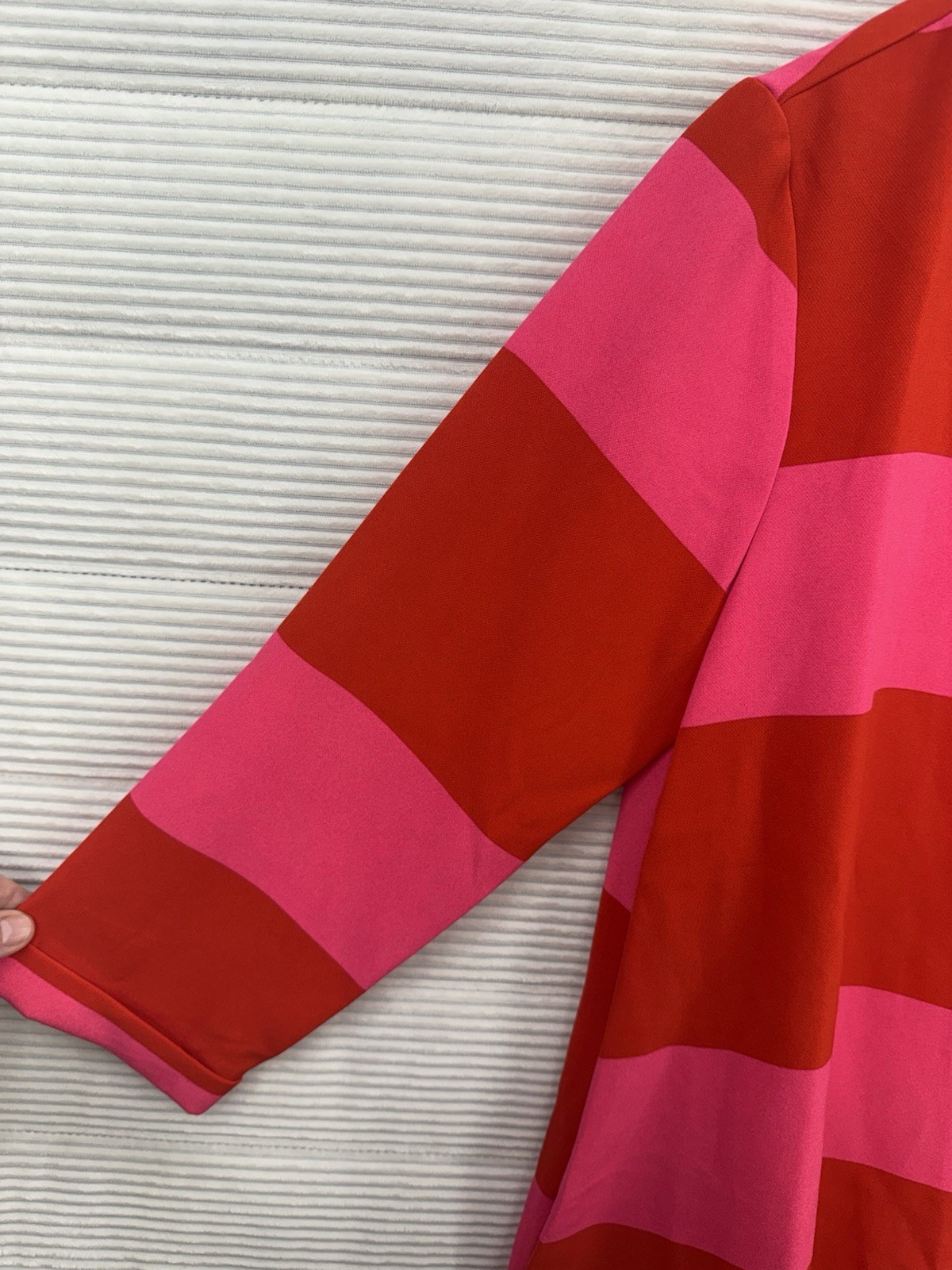 Sugarlips Lolli Stripe Lonna Shift Mini Dress Fuchsia Pink Red Size M