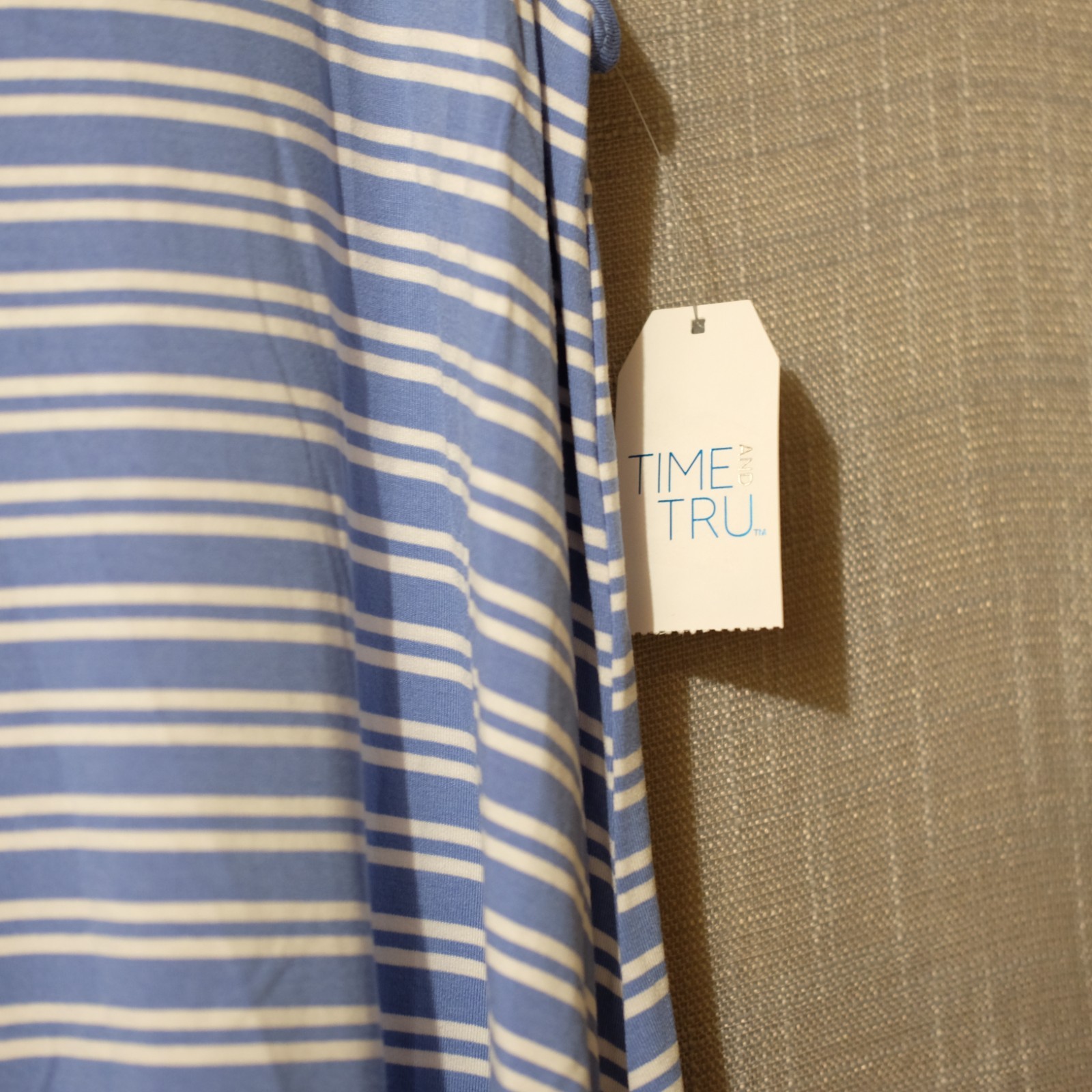 NWT! Time and Tru Blue & White Stripped Sleeveless Tank Dress Womens S #A-67