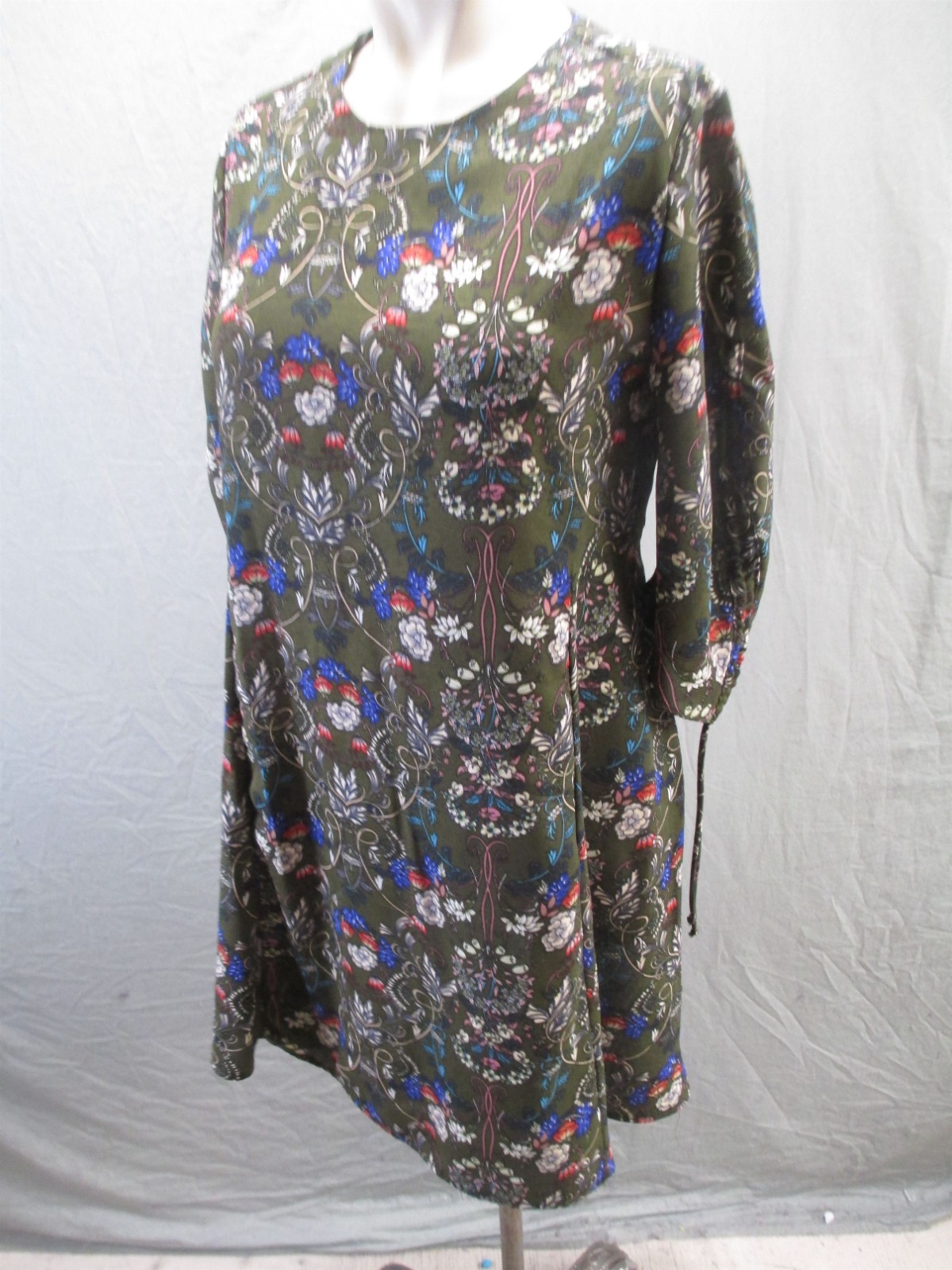 Sfera Size S Womens Multicolor Floral Long Sleeve A Line Beauty Zipper Dress 367