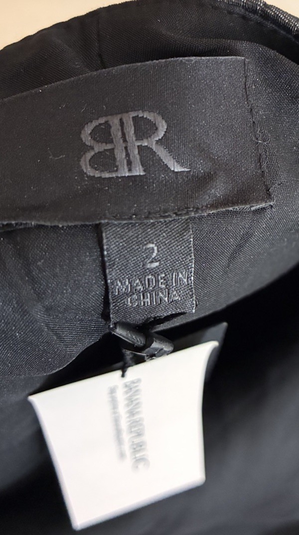 NWT Banana Republic Monogram Black One Shoulder Sequin Grid Dress Size 2
