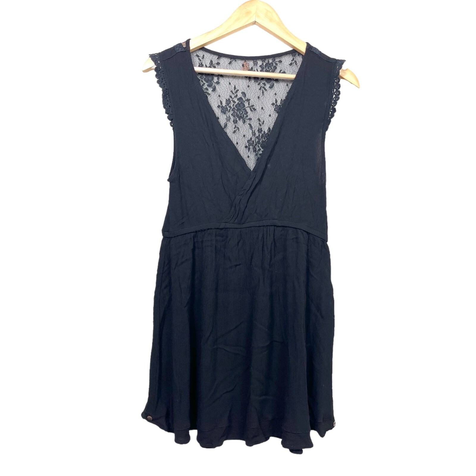 LLena Eres de Gracia blk mini whimsy goth lacy dress Y2K sz M
