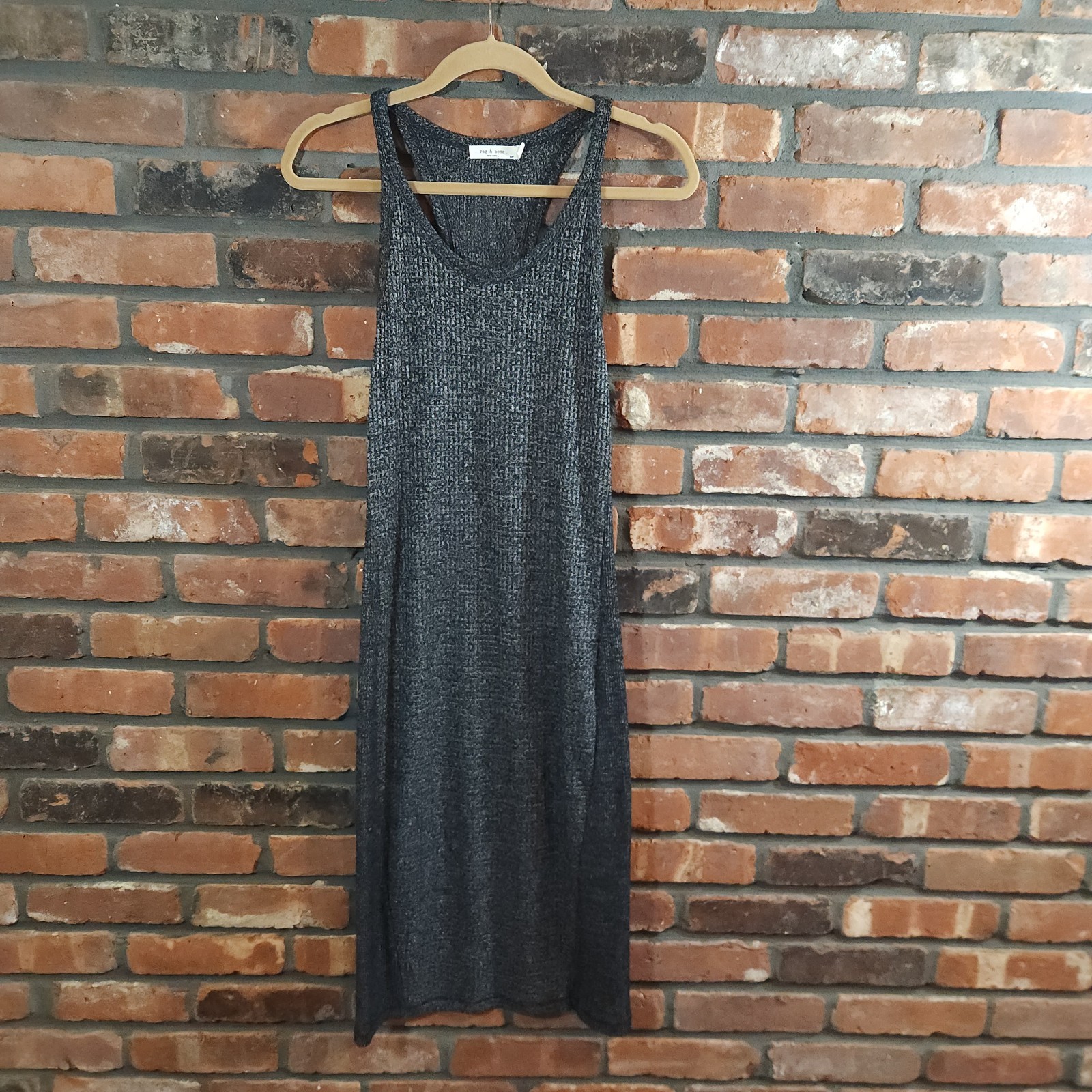 Rag & Bone Clara Ribbed Marled Knit Midi Tank Dress Minimalist Summer Women’s S