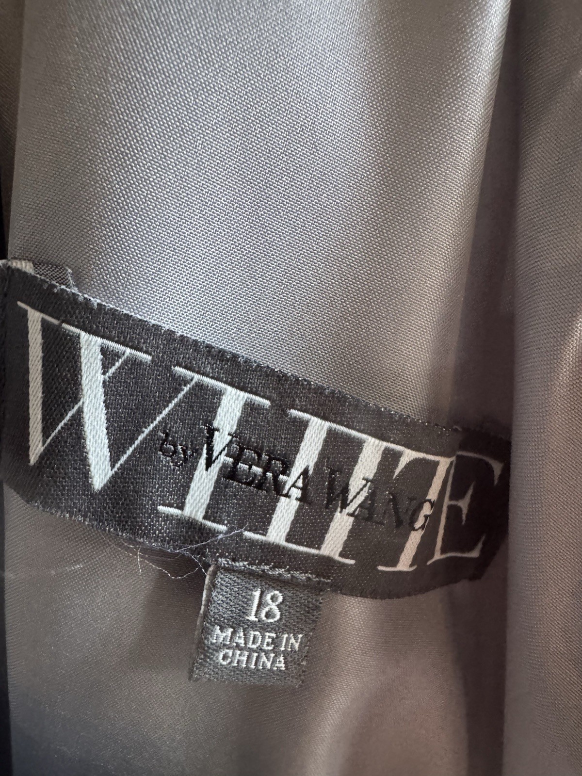 White By Vera Wang Elegant Gray Silver One Shoulder Gown Bridesmaid Dress 18