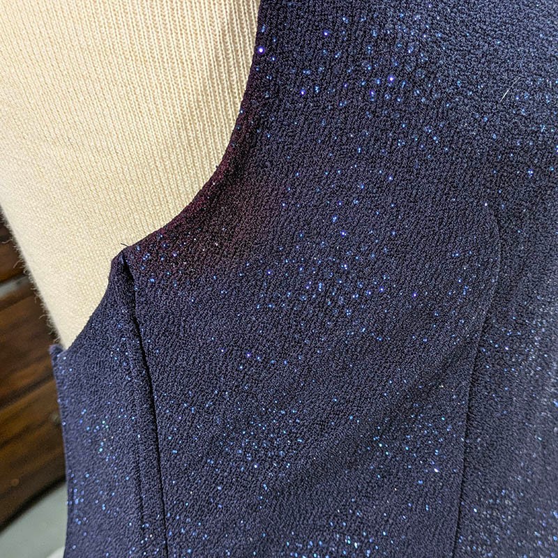 Scott McClintock Millennium 2000 Halter Gown Womens 12 Blue Sparkle Sequin Y2K