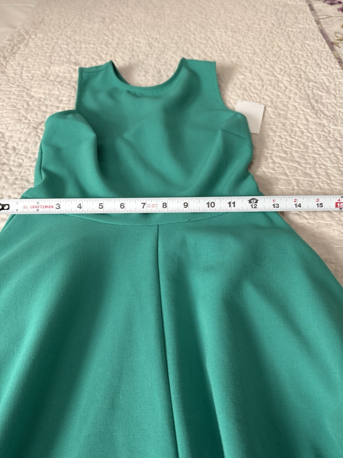 Chelsea 28 Green Solid Round Neck Pleated Pocket Knit Long Maxi gown XXS