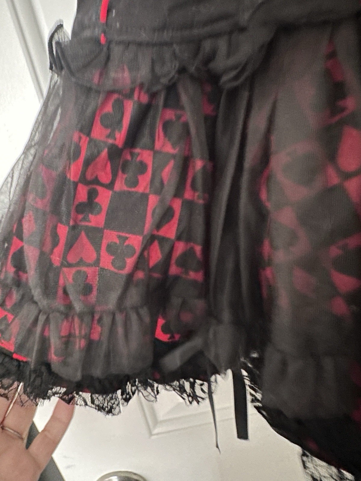 TRIPP NYC Daang Goodman Corset Tutu Pleated Gothic Blk/Red Card Suits Dress Sz L