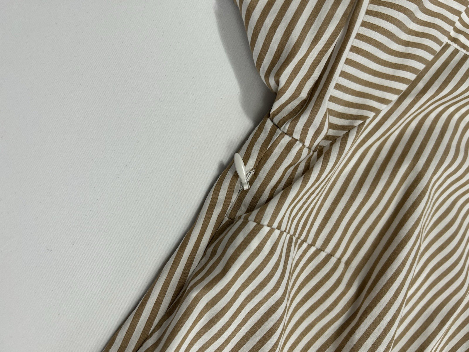 Veronica Beard Wright Striped Long-Sleeve Twist Waist Midi Shirtdress Sz 2