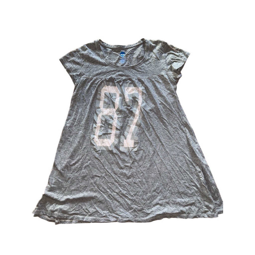 NC State Wolfpack NCAA T-Shirt Dress Womens M Heather Gray Distressed 87 tunic