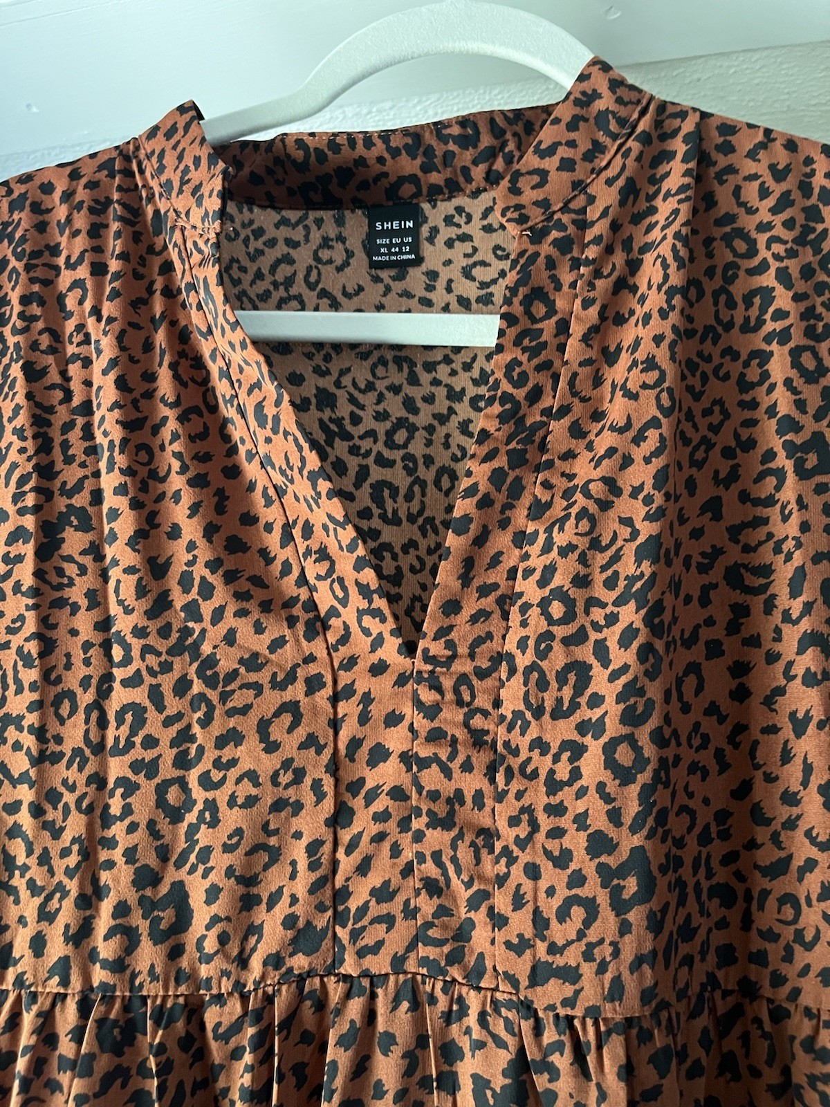 Ankle Length Boho Leopard Print Brown Black Dress SHEIN Women’s XL NWOT