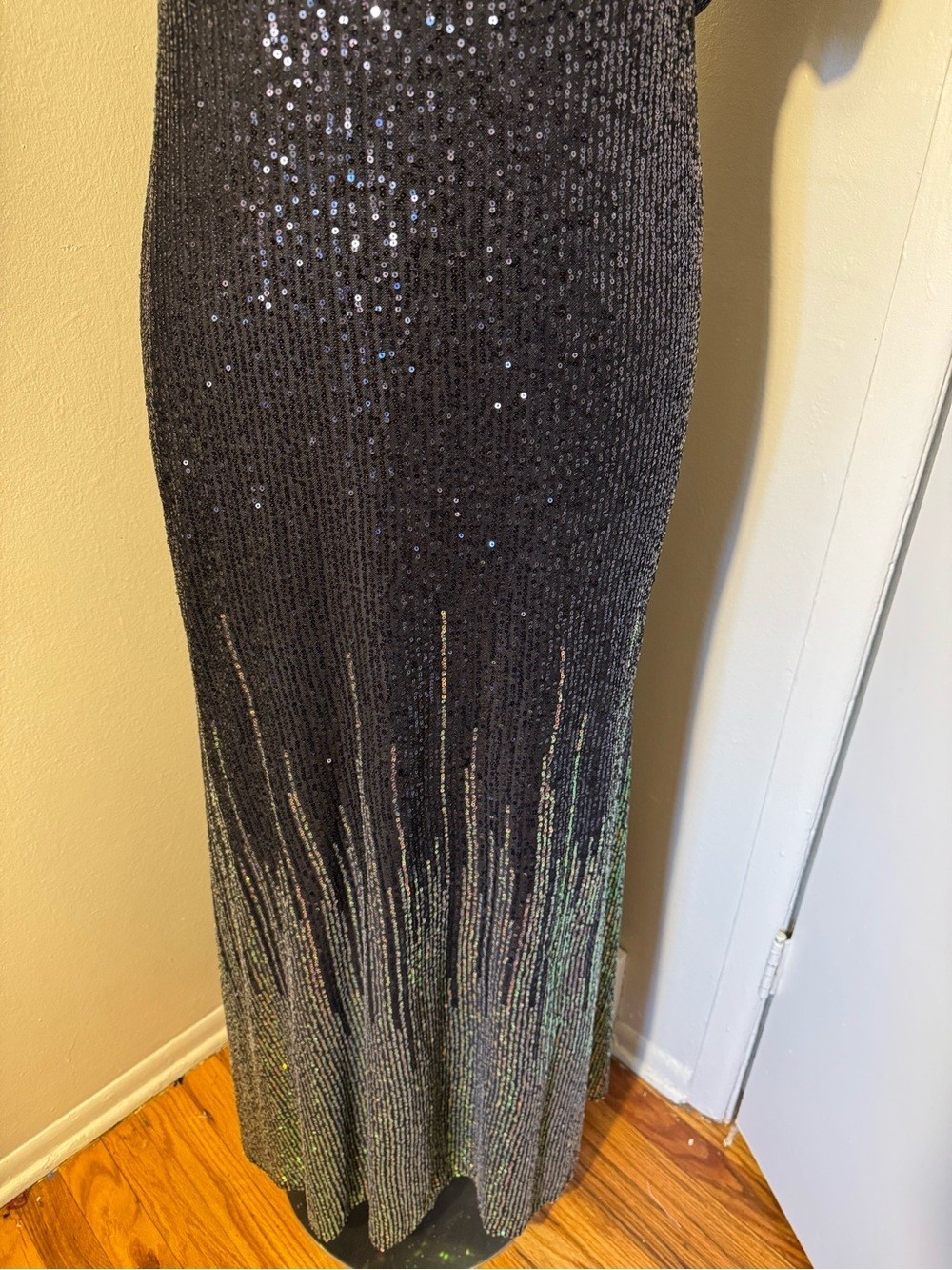UNITHORSE Navy Iridescent Sequin Formal Gown Plus Size 1XL