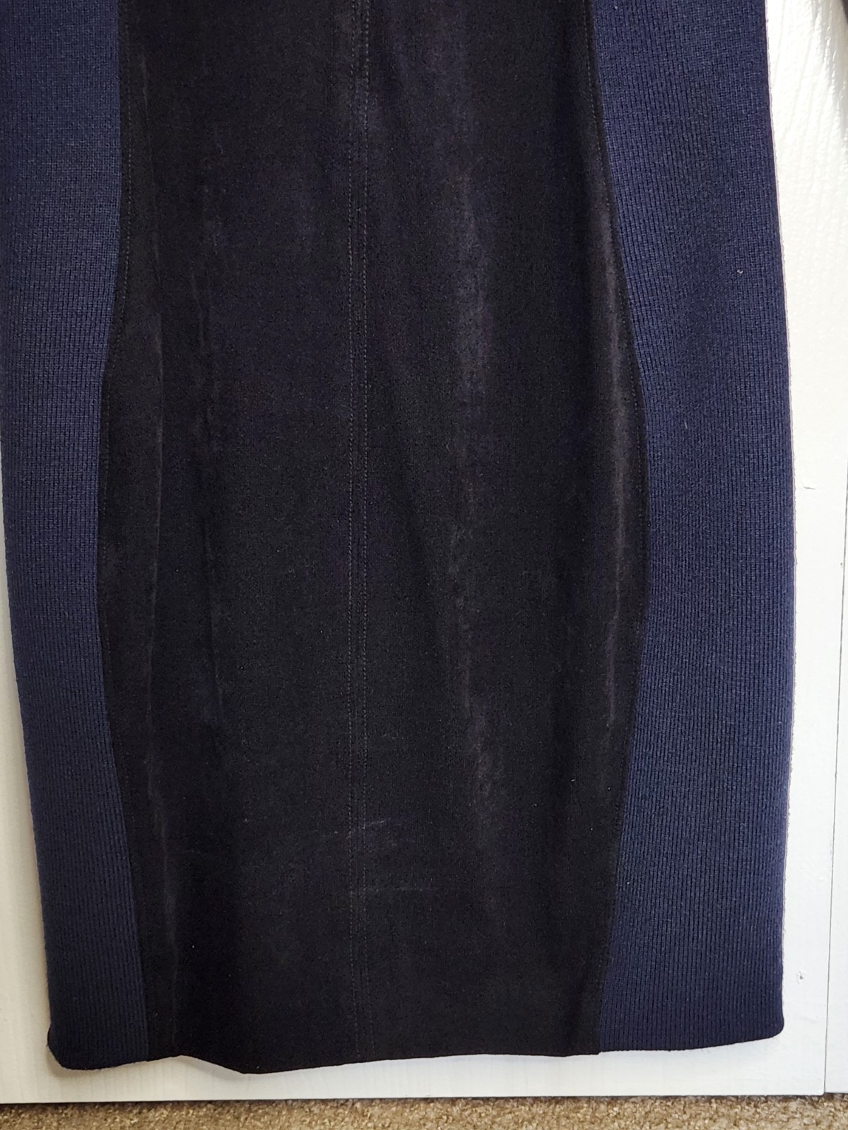 T By Alexander Wang Long Sleeve Scuba Zipper Dress Colorblock Blue Black Size 6