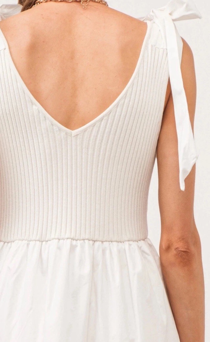 NWT Sofie The Label Sienna Rib Knit Tiered Midi Dress Sz S Off White