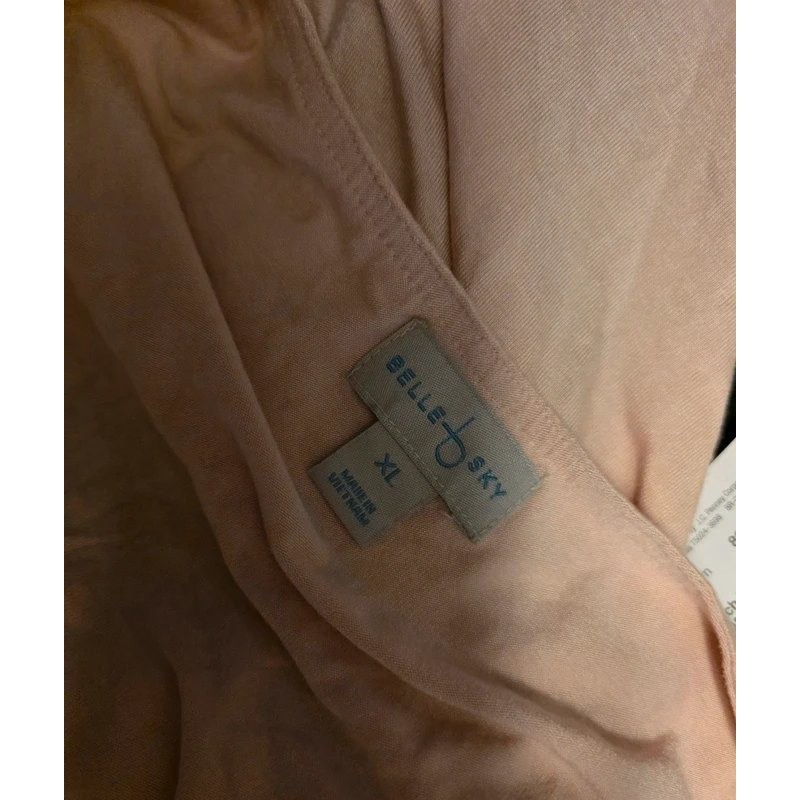 Belle Sky Peach Whip Layered Popover Sleeveless Midi Dress XL NEW
