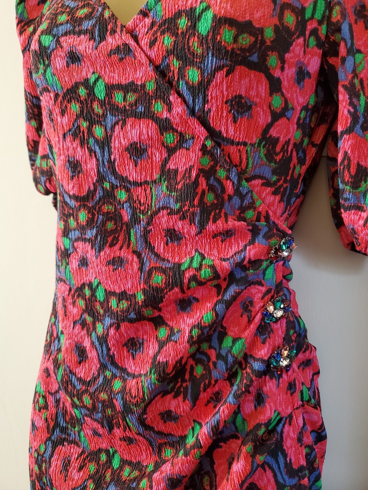 Ba&sh Lab Creative Dolly Jewel Button Summer Mini Dress Size 0 UK 6 New RRP £230