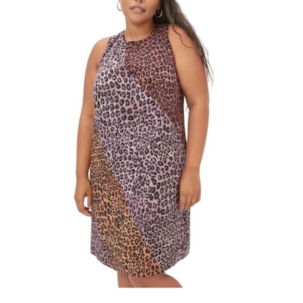 Anthropologie Maeve Wynn Leopard Animal Print Tunic Shift Dress Size Small