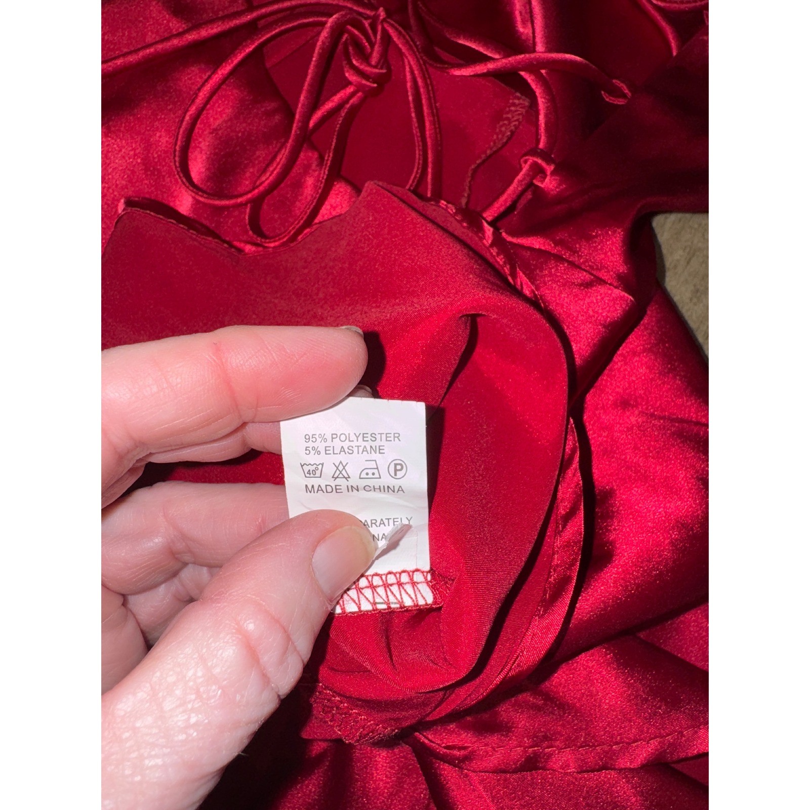 Satin Spaghetti Strap Lace Up Back Mini Dress party formal