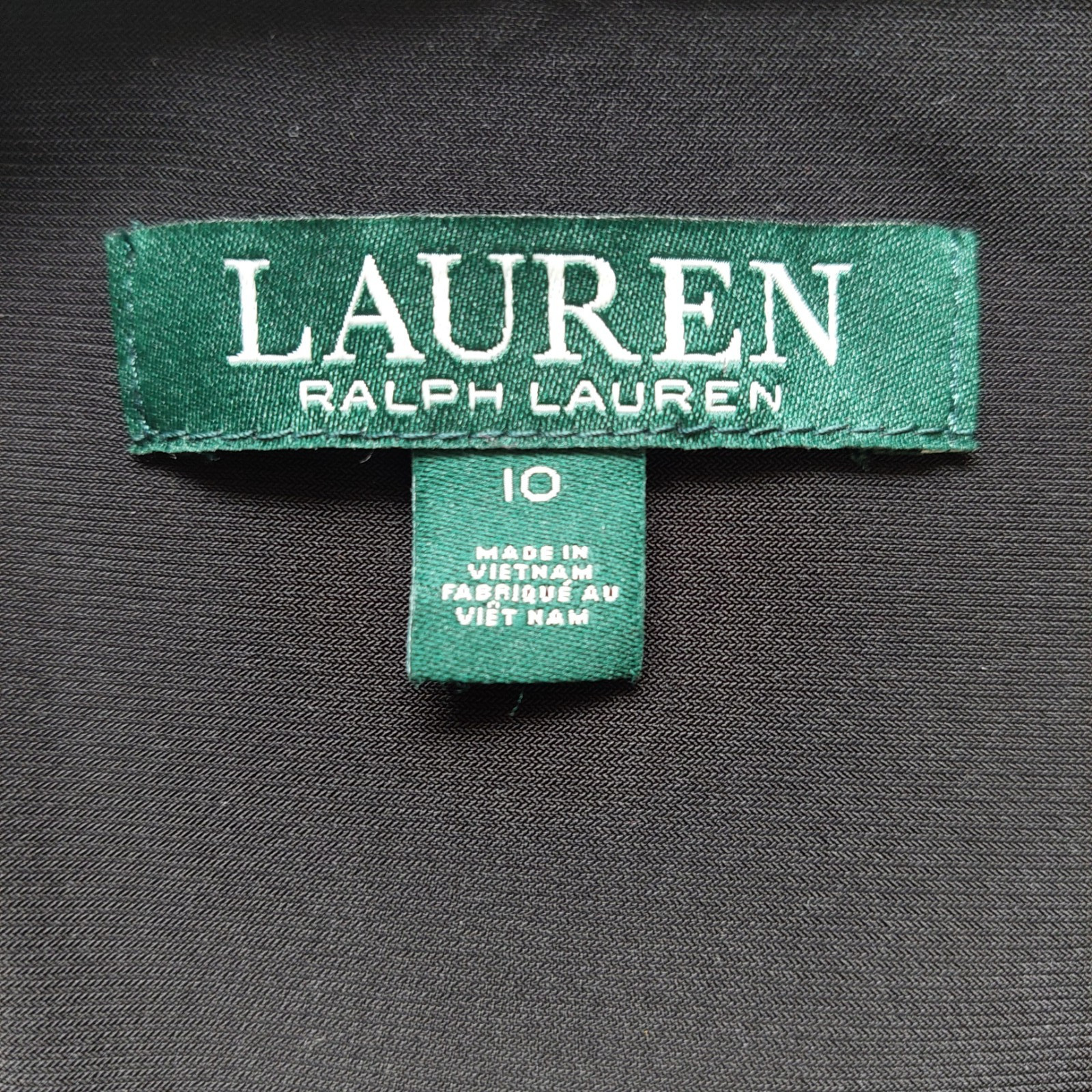 Lauren Ralph Lauren Black Ivory Peplum Dress Womens UK 14 Ruched Asymmetric