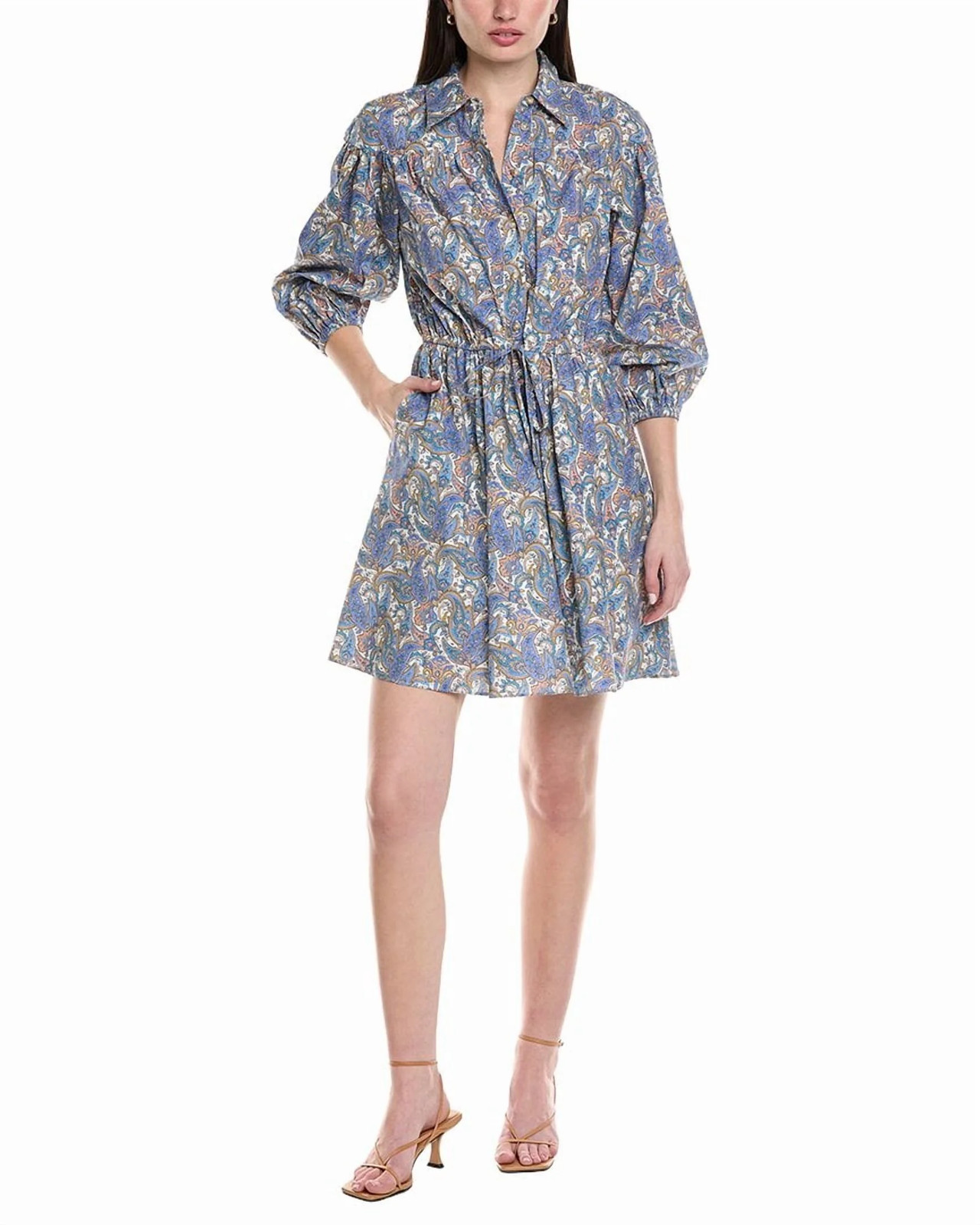 Derek Lam 10 Crosby Arbi Bracelet-Sleeve Shirtdress Women’s