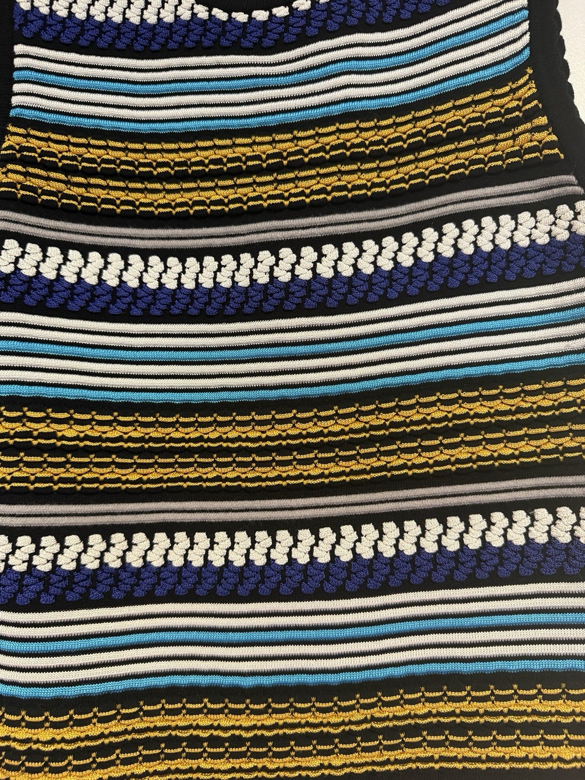 Torn By Ronny Kobo Ambrosia Corded Striped Bubble Knit Mini Dress Size M NWOT