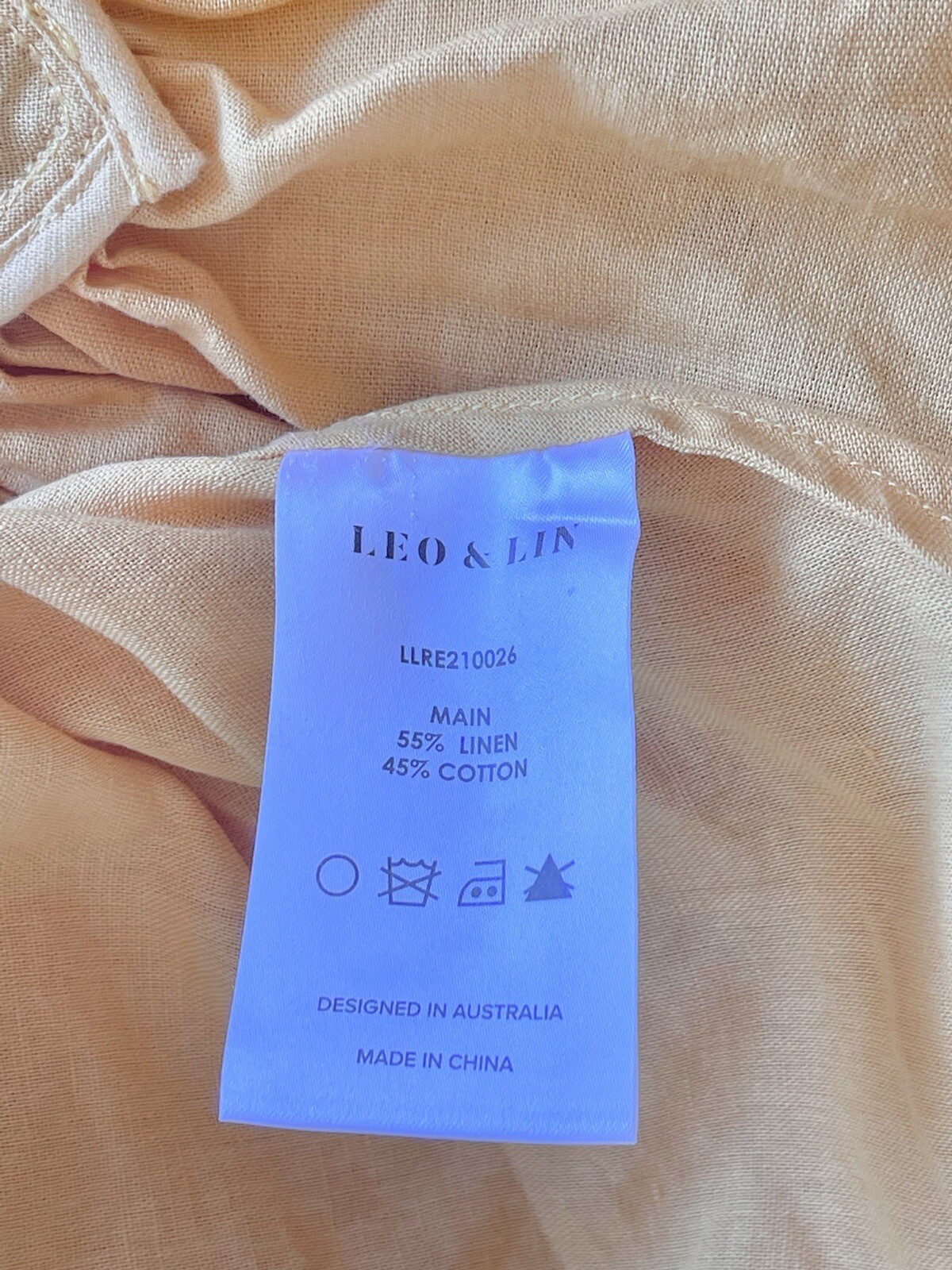 LEO LIN Mini Dress Yellow Pastel Orange Cotton Linen balloon Sleeves SZ AU 10 M