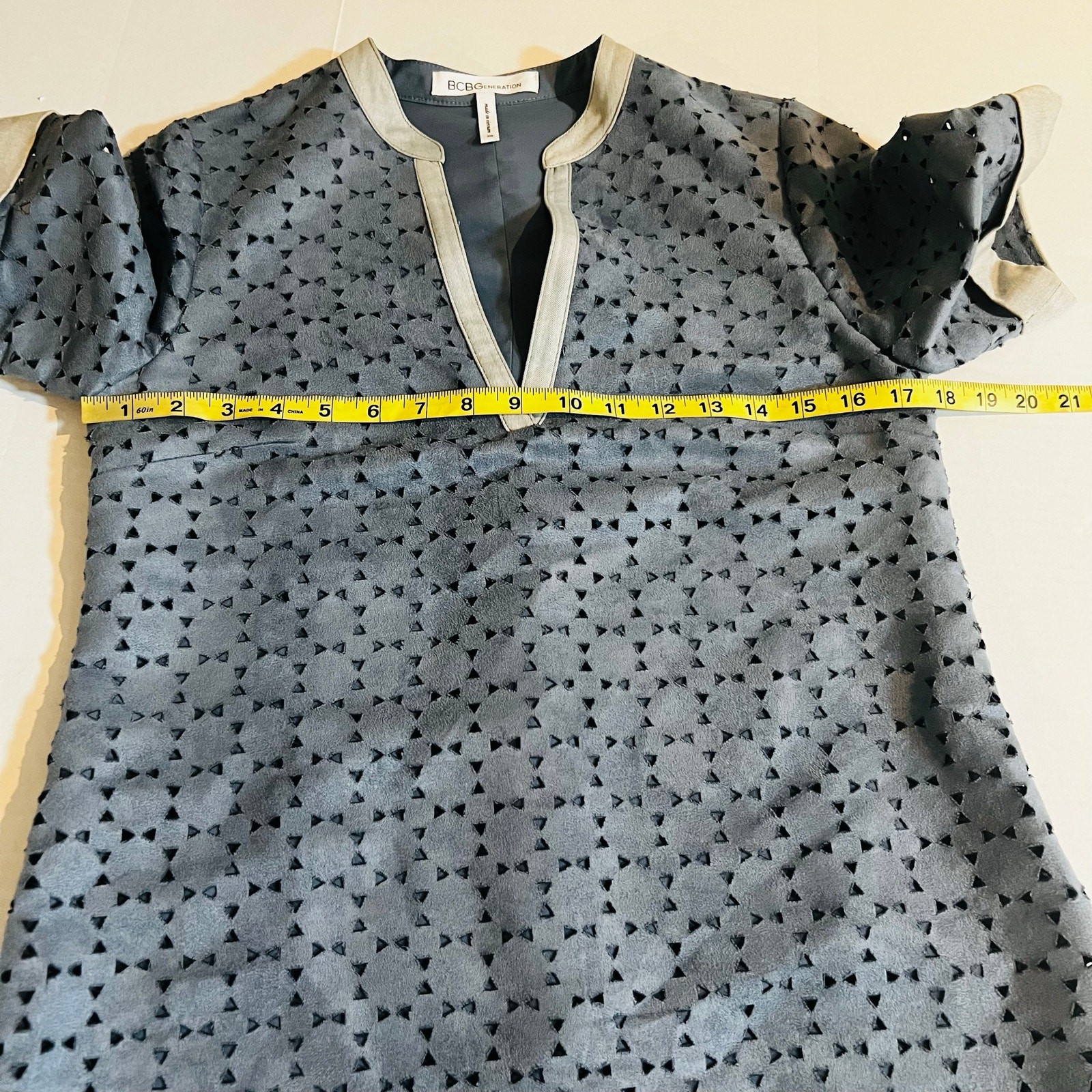 Bcbgeneration Lacer Cut Short Sleeve Shift Dress Size XS Slate
