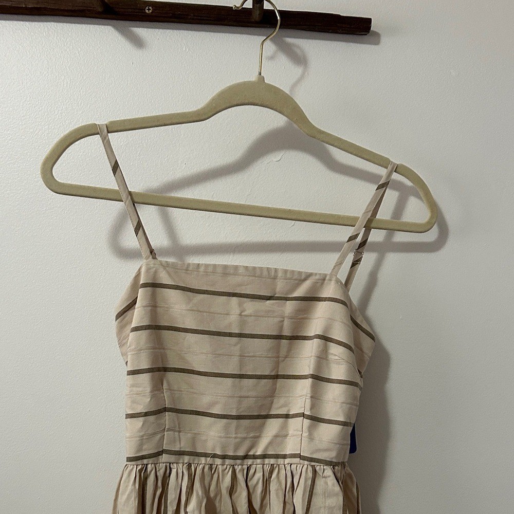 Chic Beige Striped Maxi Dress