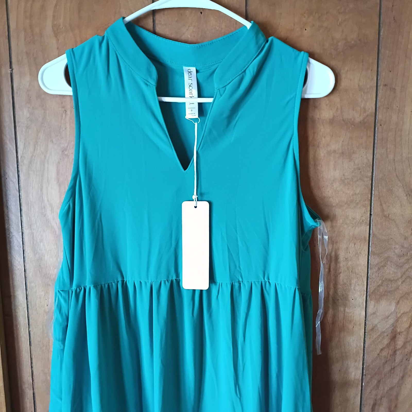 Dear Scarlett Lizzy Emerald Green Tiered Dress Womens Size S NWT Wrinkle Free