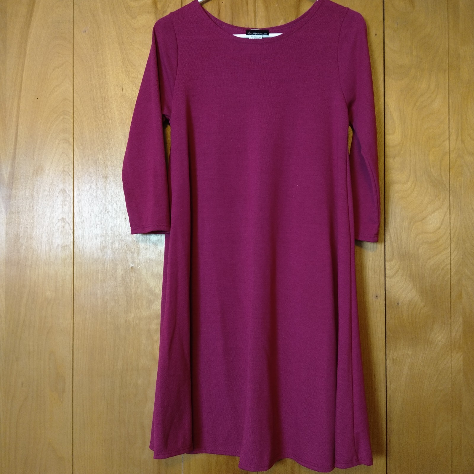 NY Invasion Women’s Small 3/4 sleeve Pink Shift Dress Round Neck Basic Casual
