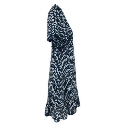 Urban Outfitters Navy Polka Dot Ruffle Hem Mini Dress S
