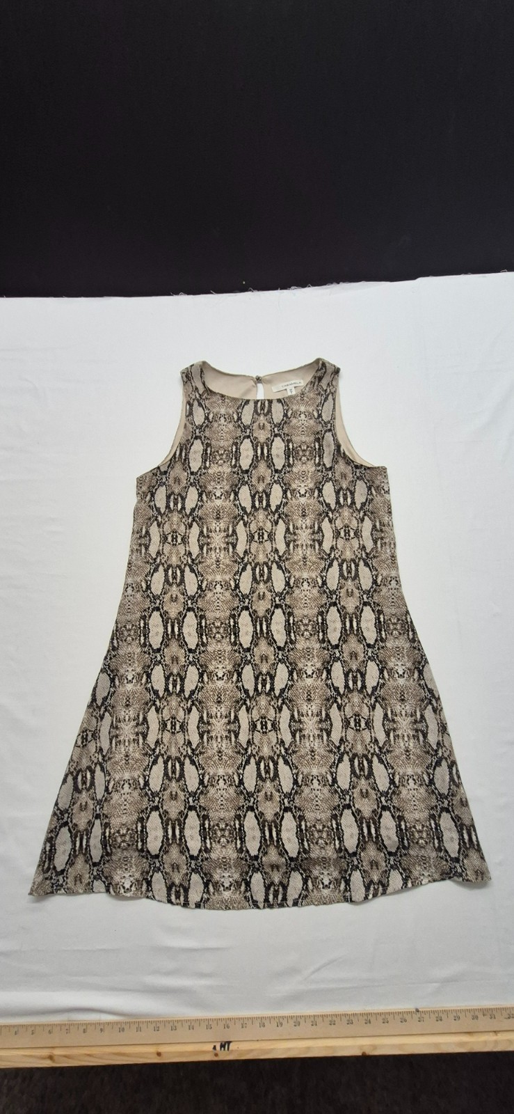 Caramela women’s python snake print A-line fully lined sleeveless dress sz. S