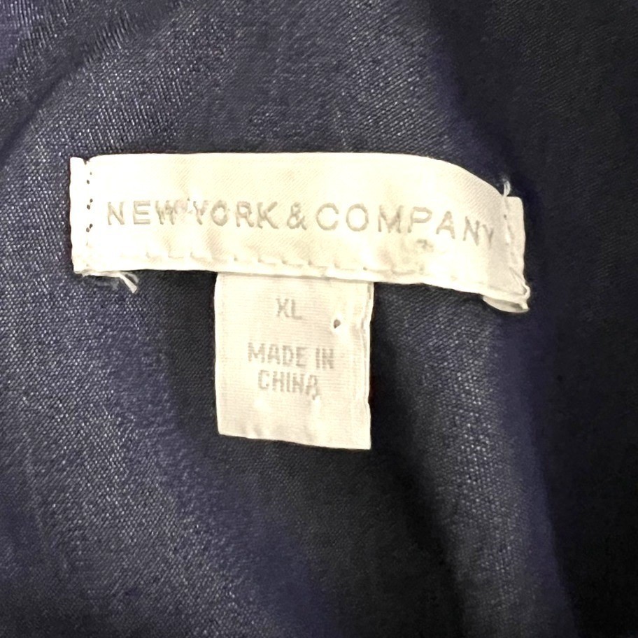 New York + Company Romper Skort Halter Denim Women’s XL Blue Keyhole Shorts