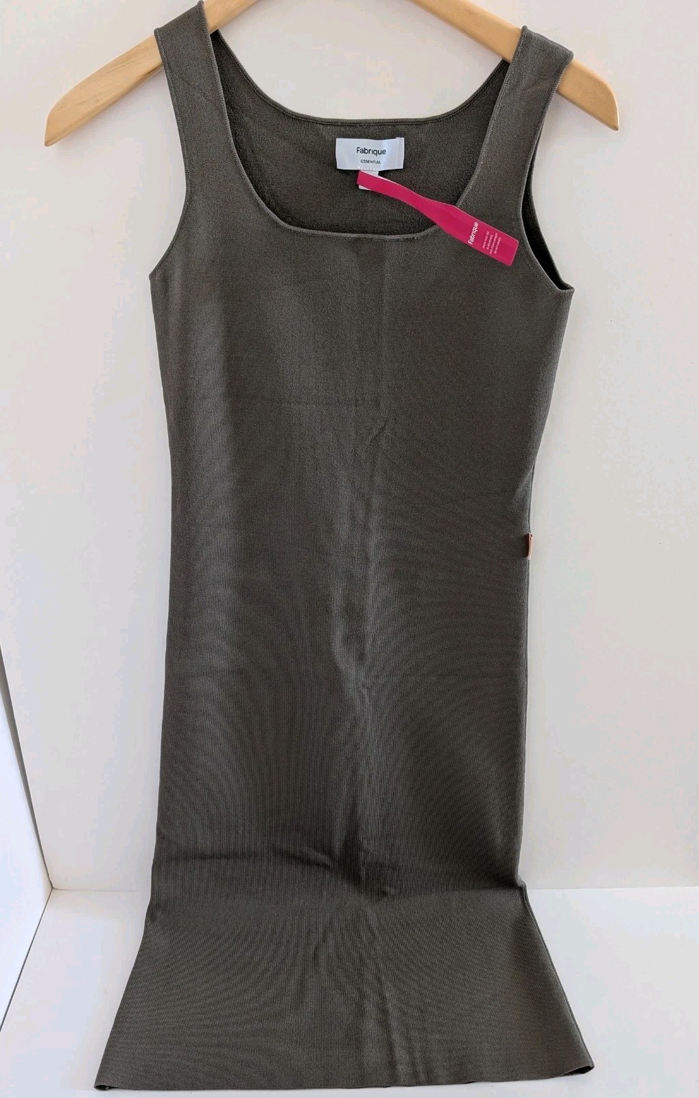 FABRIQUE Olive Green Tank Top Style Bodycon Knit Dress NWT Size Small