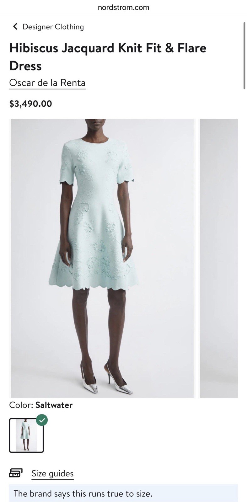 Oscar de La Renta Hibiscus Jacquard Knit And Flare Dress