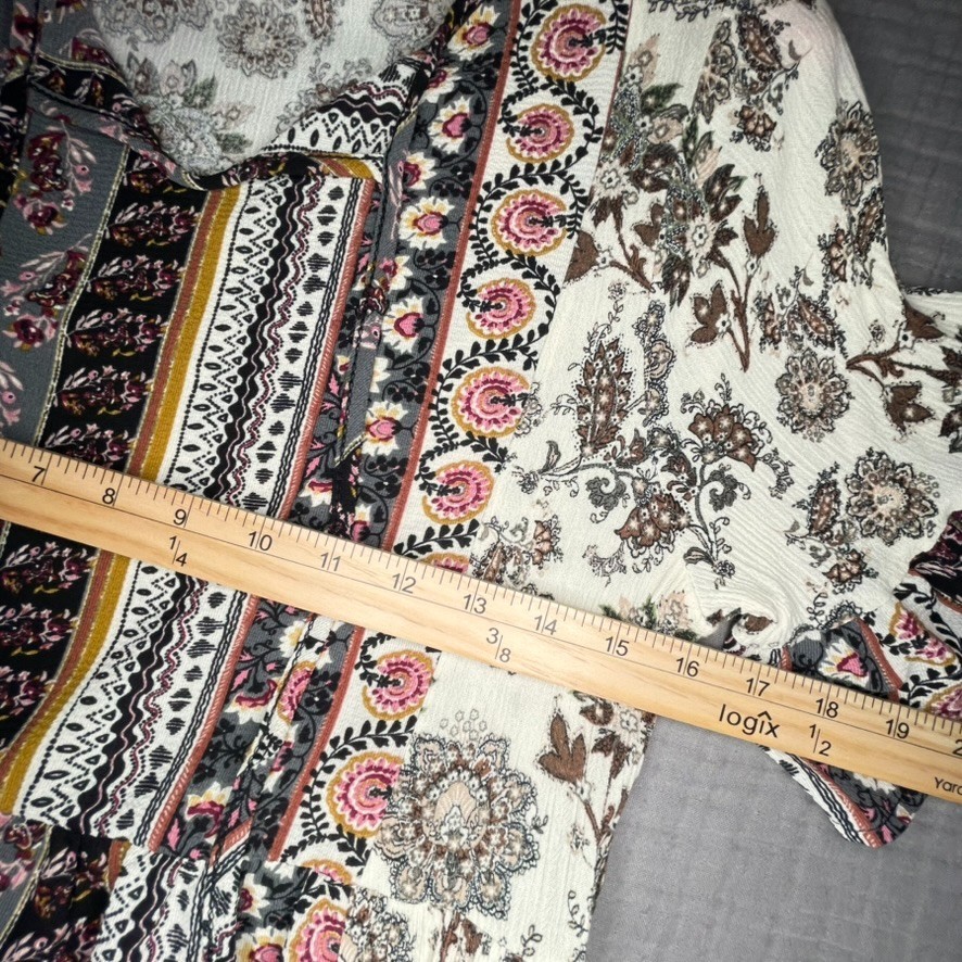 Citrus & Lemon Womens Cottagecore Dress Size Med Floral Boho Midi Flutter Sleeve