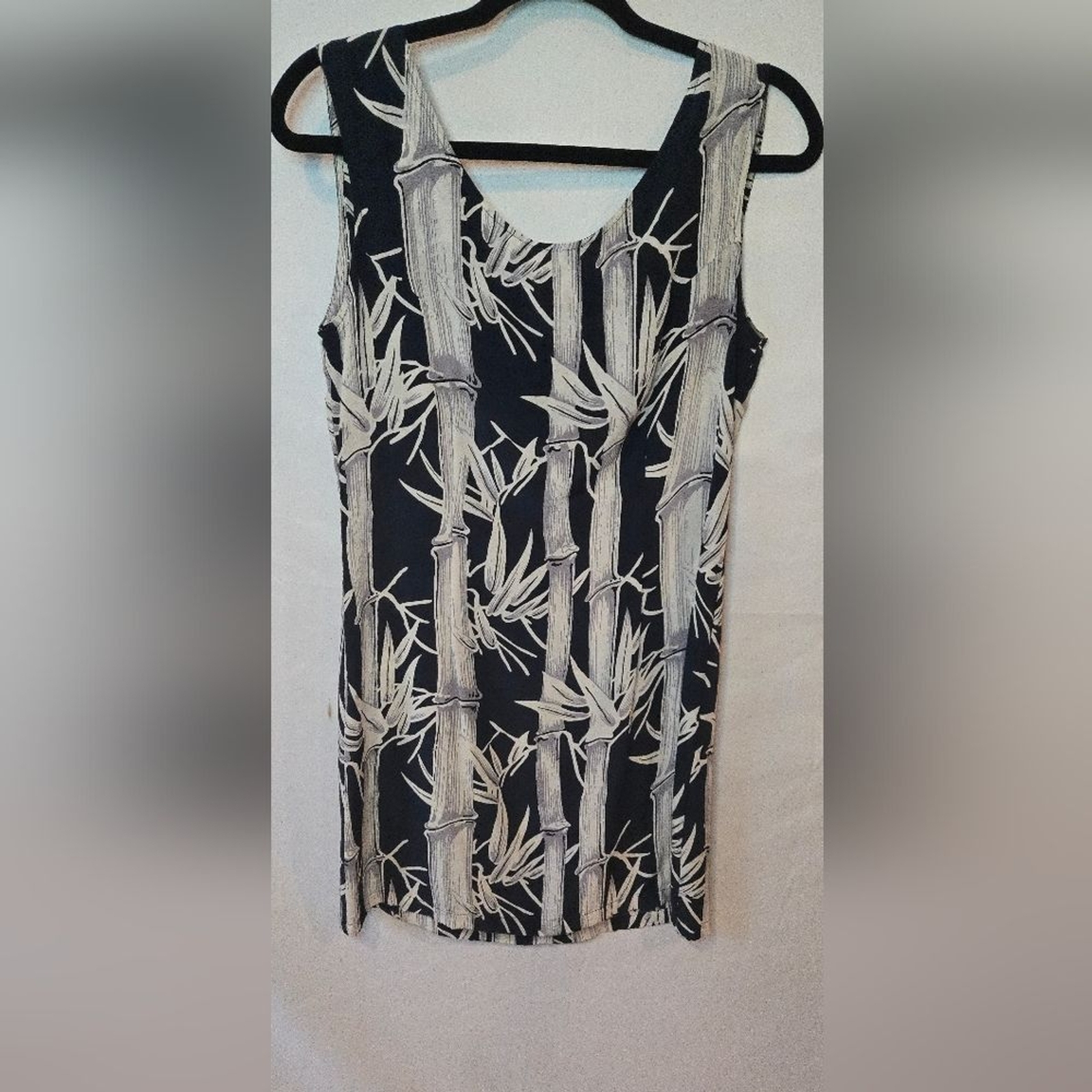 Avanti Vintage Hawaiian 100% Silk Sleeveless Bamboo Print Sundress Size M