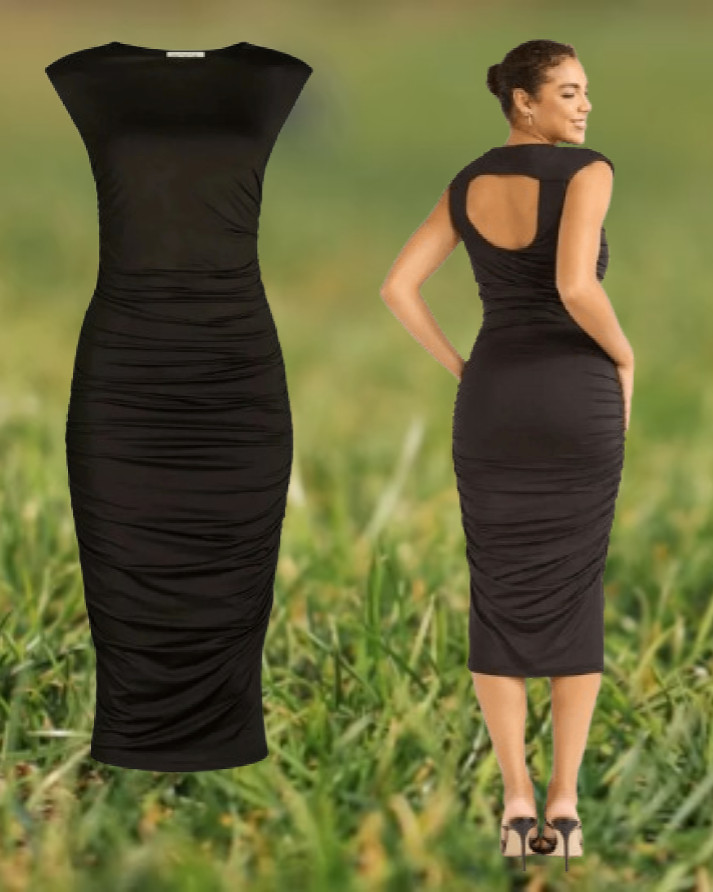 Sofia Jeans Women’s XL 16-18 Sleeveless Open Back Midi Dress, Below Knee Length