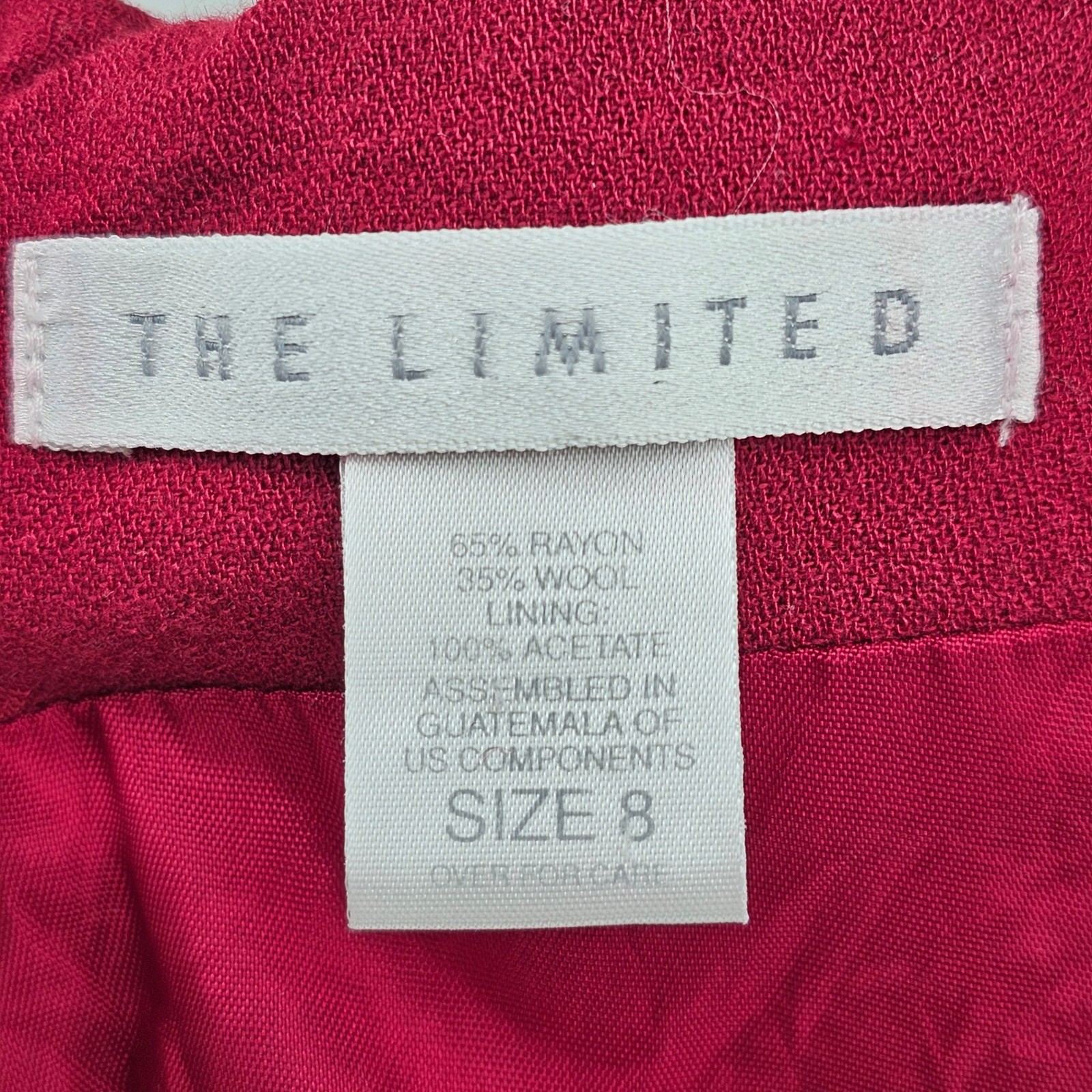 The Limited Sheath Dress Womens Size 8 Burgundy Rayon Wool Blend Sleeveless