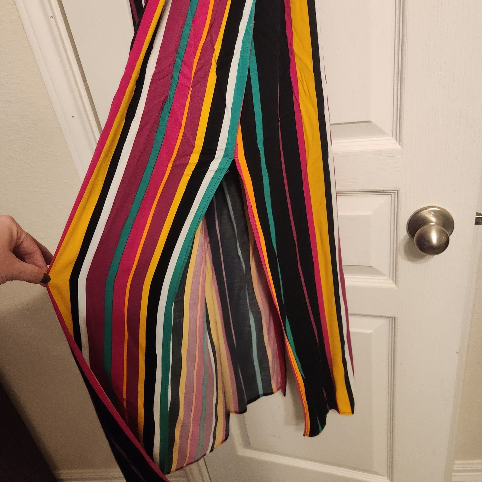 Torrid Women’s Multi-Colored Striped Sleeveless Challis Maxi Dress