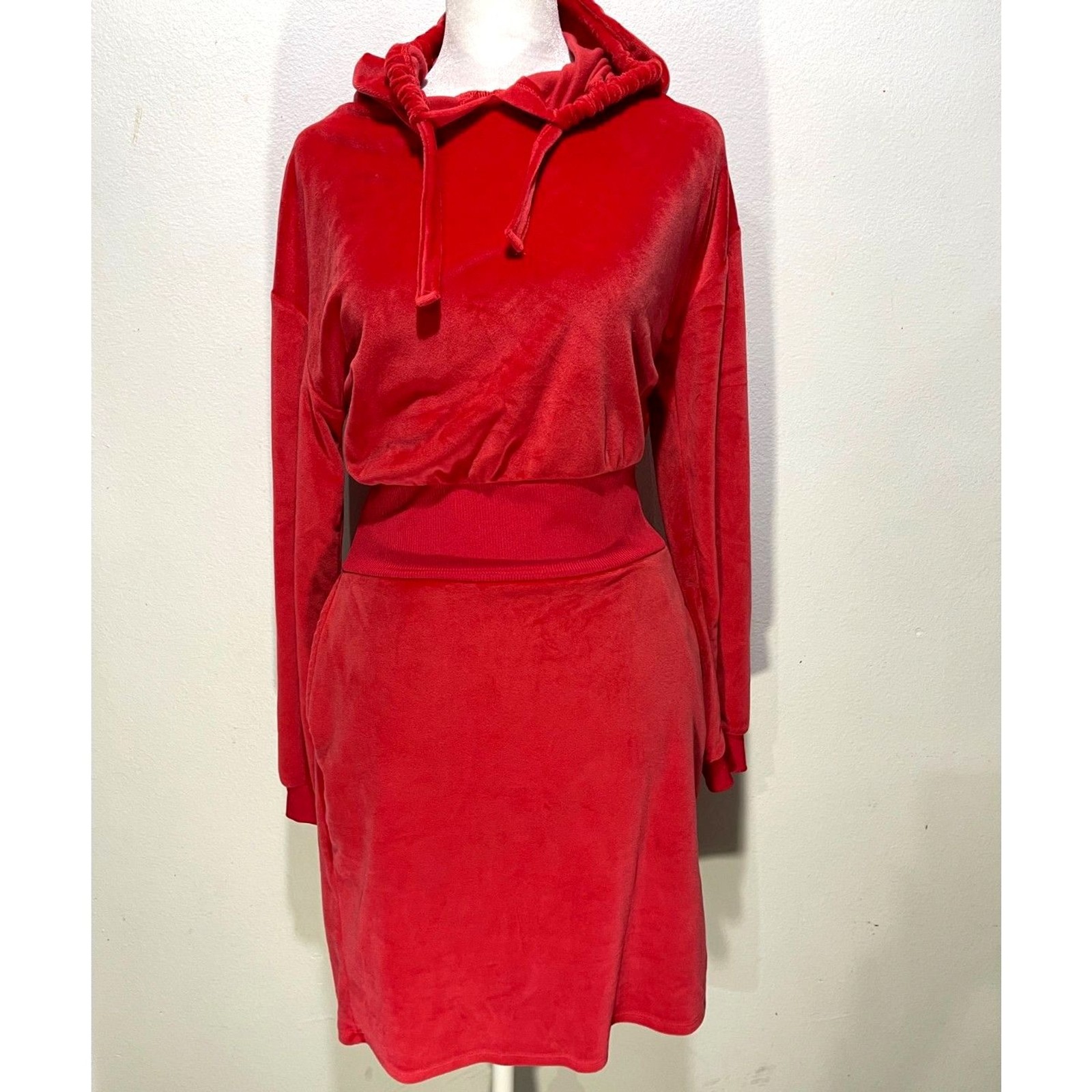 Derek Heart hooded dress Y2K casual comfy sport outdoor camping velour women M
