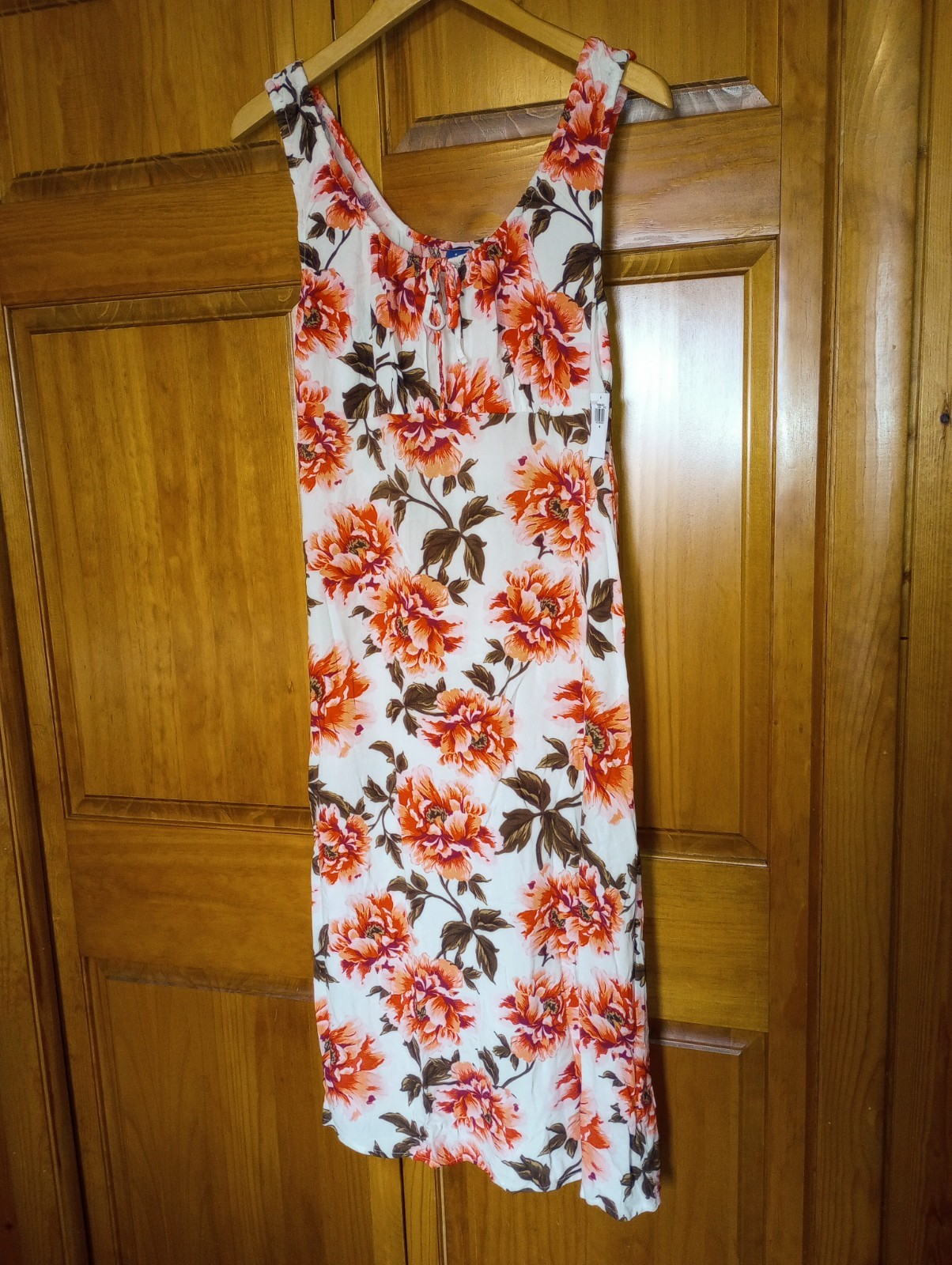 NWT Old Navy Small Sleeveless Scoop Neck Floral Milkmaid Maxi Dress Rayon New