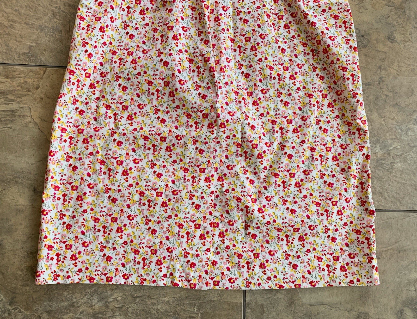 Amanda Smith Shift Dress 8 Floral Sleeveless Retro Cotton Red Pink Yellow White