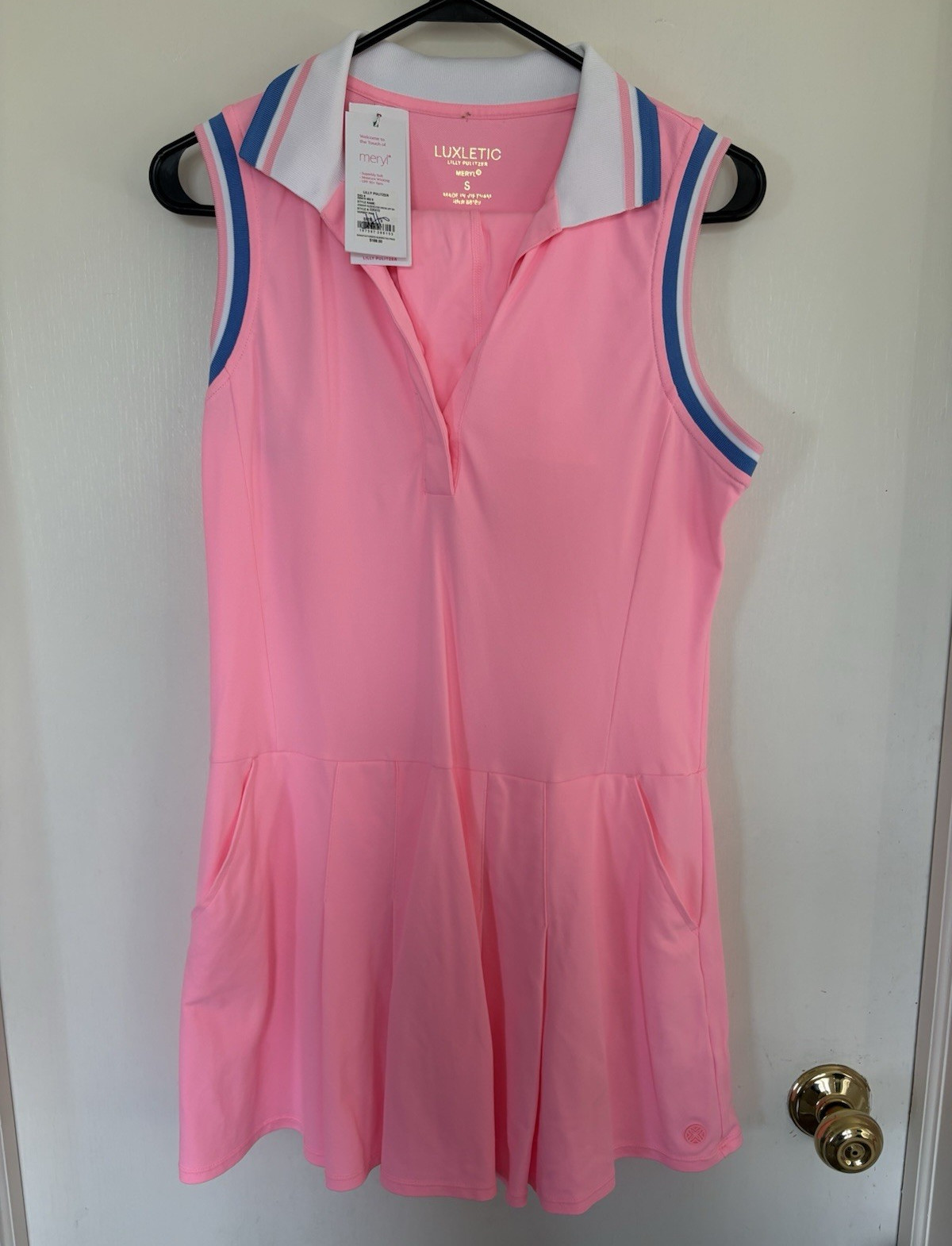 Lilly Pulitzer Luxletic Meryl Pink Sleeveless Golf or Tennis Dress Size Small