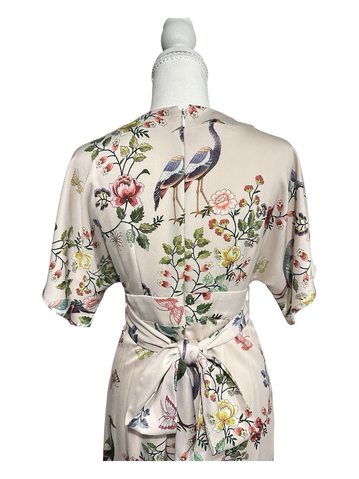 Ivory Avian Floral Wrap Kimono Midi Dress by dRA LA Anthropologie