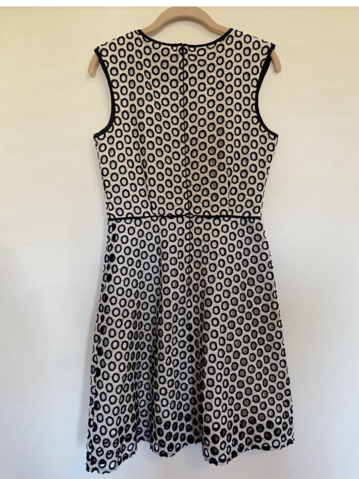 Nwt J Crew Circle Cutout Eyelet Overlay Dress White Black Size 0