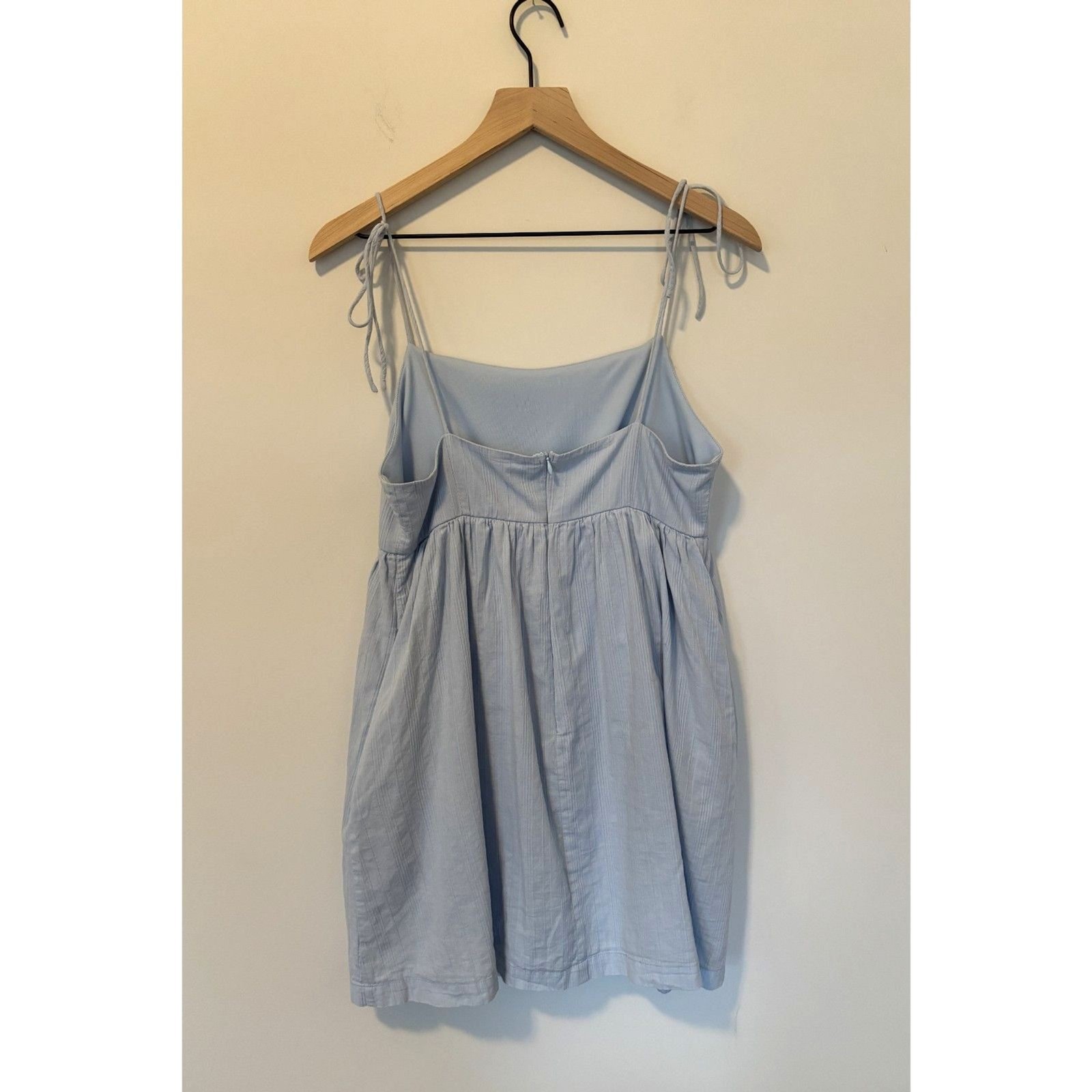 Altar’d State Light Blue Baby Doll Dress Spaghetti Straps With Pockets Size M