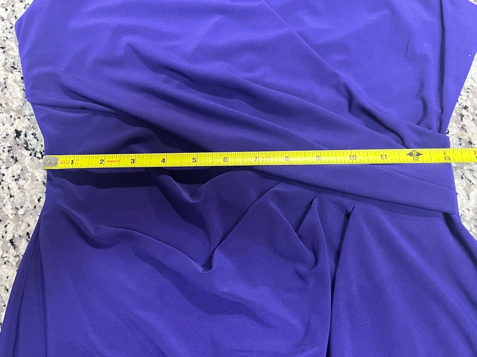 Lauren Ralph Lauren Size 4 Purple Ruched Stretch Dress Faux Wrap Career Church