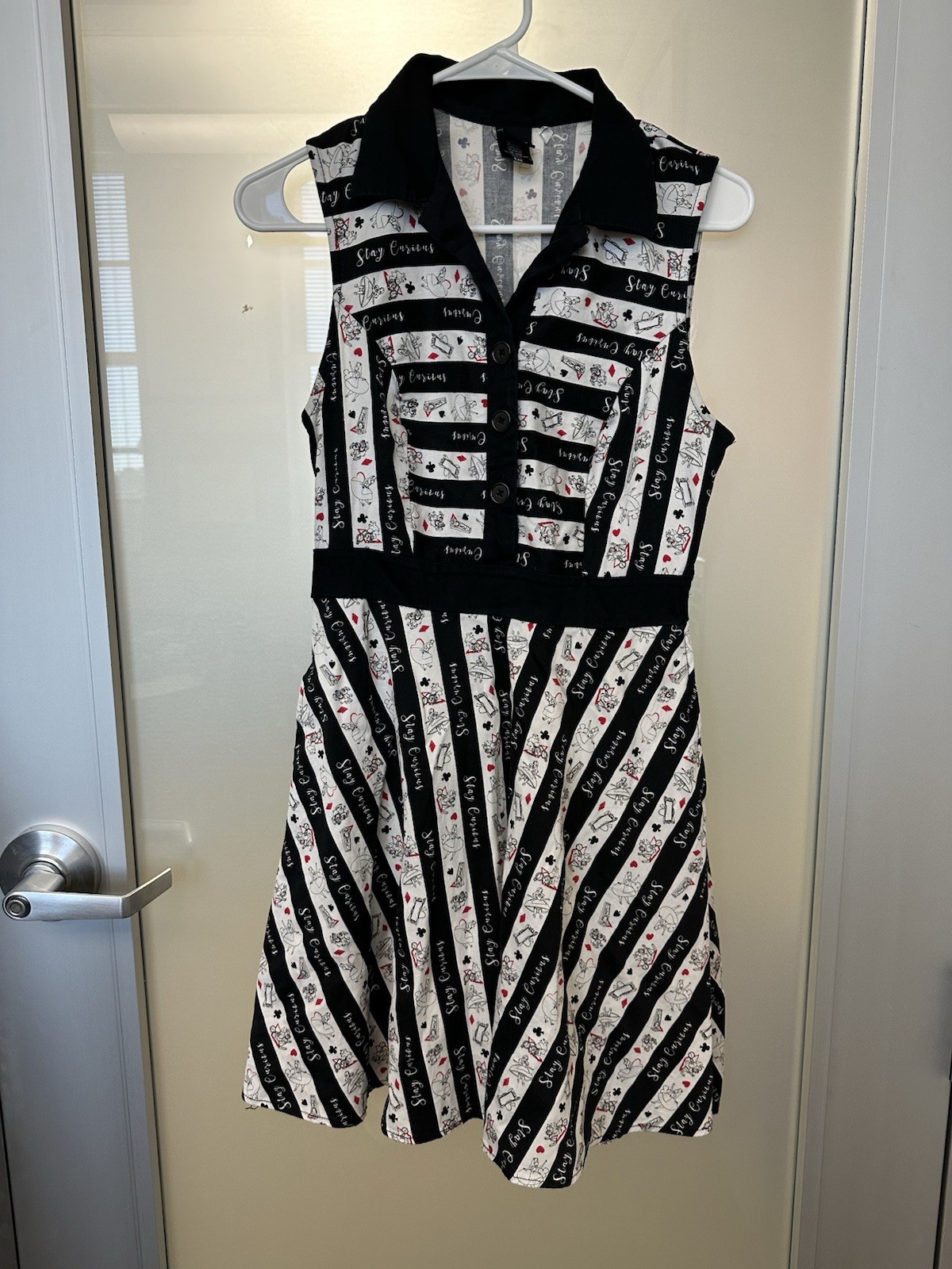 Disney Alice In Wonderland Striped Fit & Flare Dress size small