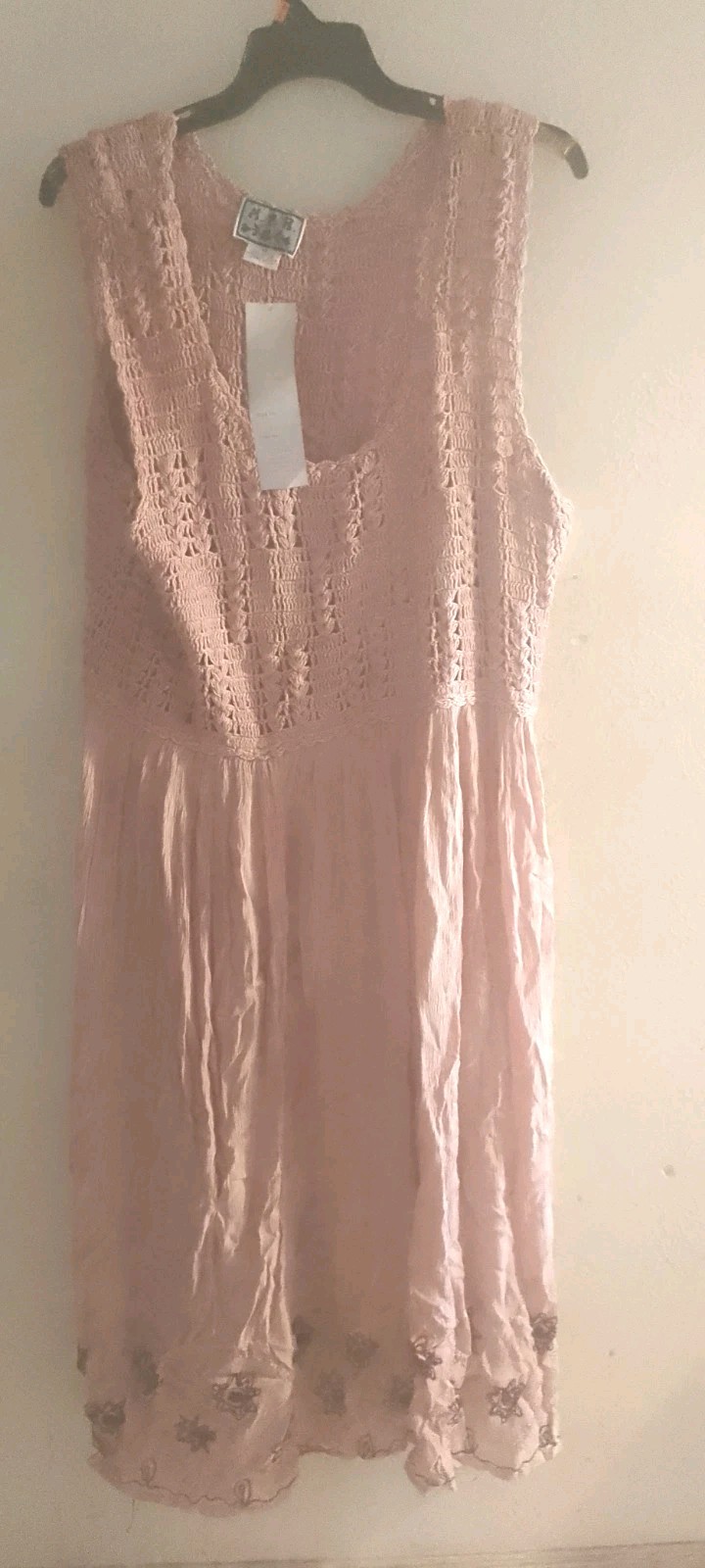 Vtg,NWT, M.P.H. Dress Woman’s ,1X,Boho ,Festival ,Embroidered,Crochet, Whimsical