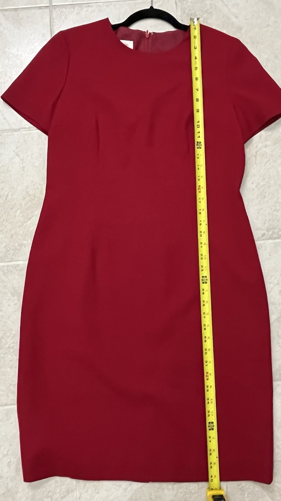 Talbots Red 100% Wool Sheath Dress Size 12 Career Office Holiday Classic